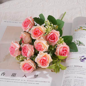 Bouquet de fleurs artificielles en soie, rose artificielle pour mariage, cérémonie de mariage - Product Image 5