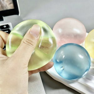 Balle anti-stress souple transparente en sucre de <span class=keywords><strong>malt</strong></span>, faite à la main en TPR, jouet sensoriel coloré à rebond lent, unisexe, vente en gros - Product Image 5
