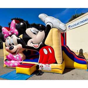 Castillo Inflable <span class=keywords><strong>de</strong></span> Mickey y <span class=keywords><strong>Minnie</strong></span> Mouse, Casa <span class=keywords><strong>de</strong></span> Brinco con Temática <span class=keywords><strong>de</strong></span> Dibujos Animados para Niños al Aire Libre - Product Image 3