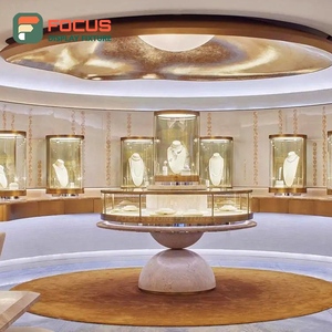 Vitrine de présentation de bijoux en bois de luxe avec éclairage LED, vitrine de bijoux moderne haut de gamme, présentoir de qualité supérieure - Product Image 4