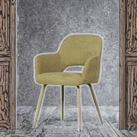 Fauteuils modernes en tissu Sherpa de style européen Pieds en métal Meubles de salle à manger classiques pour la maison, le bureau, la chambre à coucher et la salle de sport pour le salon
