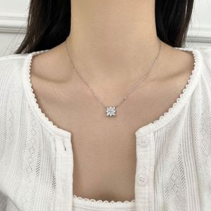 Dylam Fine Jewelry Factory Fabricant Fournisseur Personnalisable S925 Chaîne à maillons en argent 5A Zirconia Snowflake Pendant Colliers - Product Image 5