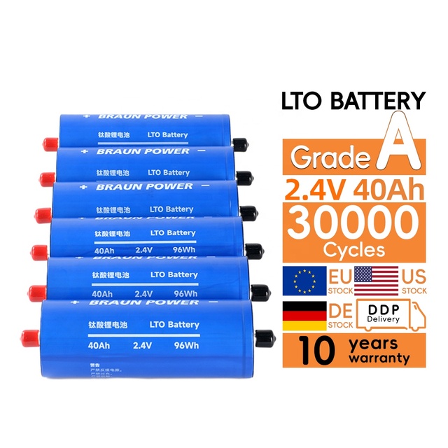 Yinlong LTO 25AH 30AH 35AH 40AH 50AH 10C 3.2V Cell Grade a Lithium Titanate 30000 Times Deep Cycle Batteries Lithium 66160 Cell