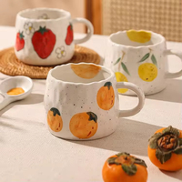 Nouvelle tasse en céramique à motif fruité, magnifique et au design moderne, idéale pour le café, le petit-déjeuner ou l'eau.