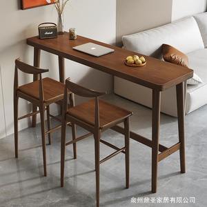 Mesa de Bar y Combinación de Sillas Altas de Madera Maciza de Diseño Nórdico Moderno para Uso en Hoteles con Capacidad para 2 Personas - Product Image 4