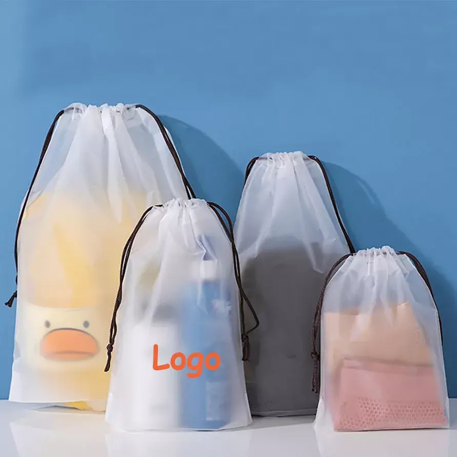 Bolsa con cordón ecológica grande personalizada, bolsa de polietileno esmerilada de plástico para ropa, bolsas esmeriladas, bolsa, embalaje de regalo