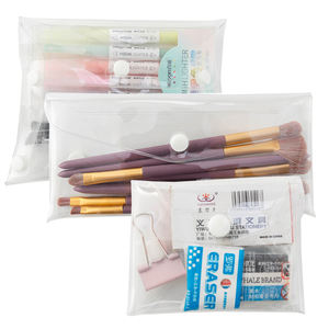 Sac à crayons transparent imperméable avec logo personnalisé, sac de rangement pour cosmétiques et maquillage, taille S/M/<span class=keywords><strong>L</strong></span>, utilisation scolaire et de bureau - Product Image 1