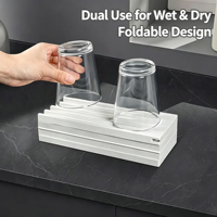 Tapis de séchage en silicone pour vaisselle, design incliné pour drainage, tapis de drainage d'eau pour comptoir de cuisine, résistant à la chaleur, antidérapant, pour bols et assiettes