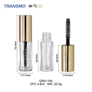 Tubo de Rímel Vacío Transparente, Envase de Tubo de Rímel, Botella Vacía para Delineador de Ojos, Tubos de Rímel Dorados - Product Image 2