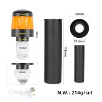 2 Luces LED de Advertencia Laterales para Manillar de Scooter Eléctrico, Puerto USB, Cubierta de Goma para Puños, Impermeables y Resistentes al Polvo