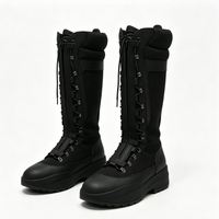 Bottes de randonnée montantes pour hommes, à semelle épaisse, avec lacets et fermeture éclair latérale, antidérapantes, résistantes à l'usure, en cuir véritable et respirantes