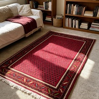 Tapis en laine noué à la main en gros, 167*116cm, rouge intense, motif Boteh sur toute la surface, tapis persan Gabbeh pour la décoration intérieure