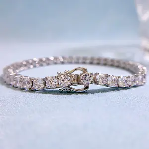 Bracciale moda catena Tennis argento Sterling inserto importato imitazione diamante bracciale nuovo regalo da donna gioielli