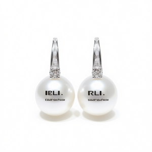 Boucles d'oreilles pendantes en perles de culture Rli, argent 925, rondes, blanches, qualité AAA, classiques, bijoux de mariage pour femmes - Product Image 1