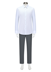 Chemise habillée homme à manches longues, extensible, infroissable, 95% coton 5% élasthanne, sergé 100S <span class=keywords><strong>2</strong></span> plis, écologique, collection Printemps, vente en gros, OEM - Product Image 2