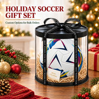 Ballon de football Aiju PU taille 5, sans couture, thermocollé, lot promotionnel de Noël, vente en gros