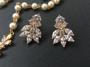 Juego de Joyería Nupcial de Alta Calidad, Fabricado en Vietnam, con Piedras de Moissanita, Plata de Ley, Oro Amarillo, Diseño Floral Vintage, Estilo Victoriano/Nupcial - Product Image 4