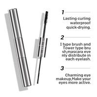 Nouveau Mascara Végan 2-en-1 Imperméable Crème Lissante Épaississante pour Cils, Tube Personnalisé avec Logo Privé, Haute Qualité Cosmétique