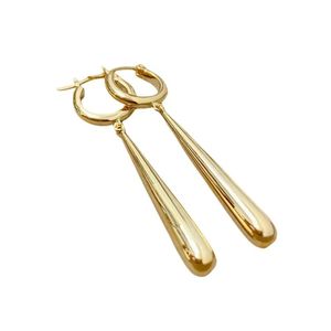 Boucles d'oreilles pendantes en or véritable 18 carats Xinfly Classic Jewel, forme goutte d'eau, personnalisées - Product Image 1