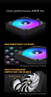 Pendingin CPU Lovingcool High Speed Gaming 5V PWM dengan Layar Temperatur, Radiator Pendingin Udara, Kipas Senyap, Casing Komputer Aluminium