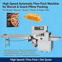 Machine d'emballage automatique à grande vitesse pour biscuits, pain, snacks, aliments, emballage en film plastique et papier