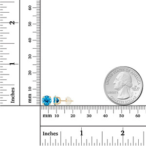 Pendientes de topacio azul suizo natural de 2.00 CTW en oro amarillo de 14 quilates - Product Image 3