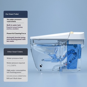 <span class=keywords><strong>WC</strong></span> intelligent à réservoir dissimulé, sans limite de pression d'eau, bouton rotatif, chauffage instantané, lavage, distance du capteur réglable - Product Image 3