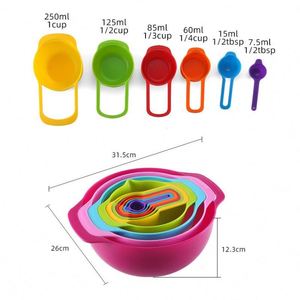 Kitchen Baking 10pcs <b>Measuring</b> Tools All in One Colorful Plastic Mixing Bowls <b>Measuring</b> Cups - Product Image 5