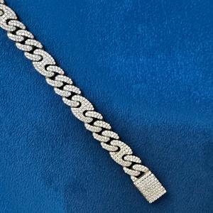 สร้อยข้อมือเพชรทำด้วยมือ925แข็ง VVS Moissanite สร้อยข้อมือเพชรเครื่องประดับคิวบามาแรงขายส่ง - Product Image 3