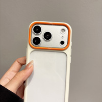 Coque de téléphone portable transparente antichoc avec bordure colorée pour iPhone 18 Pro Max 17 Air 17 16 15 14 13 12 11 – Dos transparent