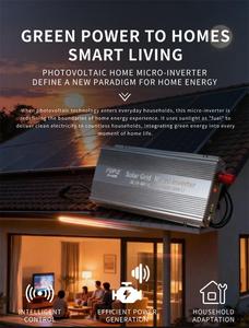 800w 1000w 1200w 12V 24V On-grid Solar 180-280vac Pure Sine Wave Home Use MPPT 99% Efficiency - Product Image 3