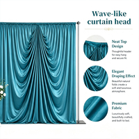 Rideau de fond de scène de mariage pré-fabriqué en soie laiteuse turquoise, draperie luxueuse pour la rentrée scolaire, Diwali, événements scéniques et décoration de photomaton