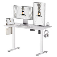 Bureau debout électrique moderne à hauteur réglable avec structure en acier inoxydable, design convertible et extensible pour le bureau à domicile