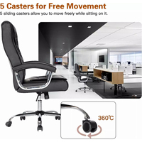 Chaise de bureau ergonomique pivotante de luxe moderne pour cadres, dossier haut, massage, pivotement à 360 degrés, en cuir PU, réglable en hauteur