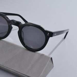 Lunettes de soleil rondes rétro en acétate pour hommes et femmes, décorées de rivets, protection UV400, style vintage, logo personnalisé, lunettes de soleil OEM - Product Image 5