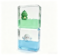 OEM/ODM Temporizador de movimiento líquido de arena movediza de doble capa de acrílico, adorno de mesa creativo para decoración del hogar, precio al por mayor, temporizador de agua y aceite