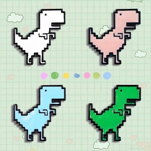 Broches de píxeles de dinosaurios simples personalizados, alfileres de esmalte suave, insignias de solapa, artesanías de Metal de animales antiguos, regalo para niños y amigos - Product Image 1