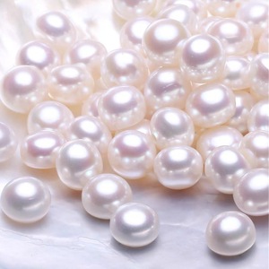 ไข่มุกน้ำจืดเอ็ดดิสัน ขนาด 10-14 มม. รูปทรงกระดุม แบบหลวมและเจาะรู จัดส่งแบบสุ่ม ขายส่ง ไข่มุกแปรรูป - Product Image 1