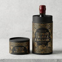 Cylindre en papier spécial sur mesure pour huile de truffe et vinaigre balsamique de luxe avec logo de marque personnalisé et plateau intégré