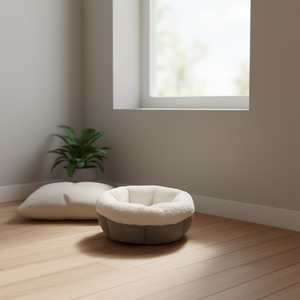 Cuccia per gatti Yommy 48x48x20cm grigia in peluche impermeabile con fondo antiscivolo - Product Image 3