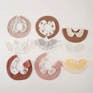 2025 venta al por mayor bebé lindo algodón <span class=keywords><strong>Saliva</strong></span> con collares estampados Baberos ajustables gruesos de seis capas para niñas y niños - Product Image 2