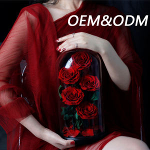 <span class=keywords><strong>Rose</strong></span> Éternelle Unique de Haute Qualité Longue Durée sous Dôme en Verre, Fleurs Immortelles - Product Image 3
