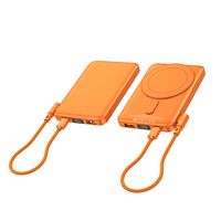Batterie externe portable à câble intégré 10000 mAh, charge rapide magnétique sans fil, vente chaude