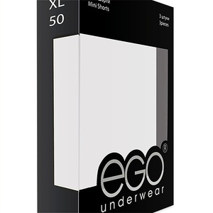 Boîtes en papier pliées avec logo personnalisé Boîte d'emballage de T-shirt de sous-vêtements pour hommes avec <span class=keywords><strong>cintre</strong></span> - Product Image 2