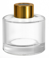Bouteille en verre de diffuseur de roseau givré vide rond de haute qualité unique avec dessus en bois 50ml 100ml 120ml 150ml 200ml 250ml 500ml