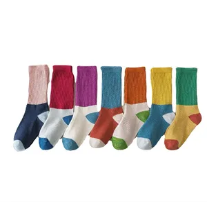 Chaussettes en vrac pour enfants, printemps automne, vêtements pour enfants, coton garçon fille, chaussettes mignonnes couleur bonbon, genou haut Tube Long