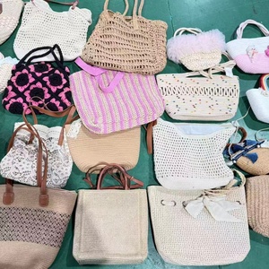 Borse tote in tessuto usate miste - 90% nuove, alla moda, da donna, in paglia, borse a tracolla casual da spiaggia e per uso quotidiano - Product Image 4