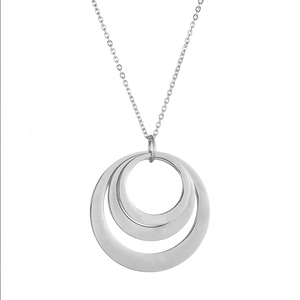 Collar con Nombre Personalizado, Colgante de 3 Círculos, Acero Inoxidable Chapado en Oro de 18K, Joyería para el Hogar, Oro Rosa para Mujer - Product Image 6
