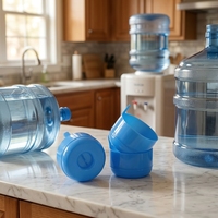 Bouchon de bouteille d'eau portable anti-fuite de 5 gallons (19 litres) respectueux de l'environnement avec bouchon et couvercle supérieur en plastique PE durable