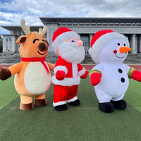 Costume gonflable en coton de Père Noël, renne, bonhomme de neige, panda pour spectacle et activité de festival de Noël